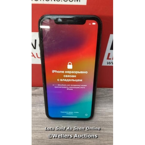 9280 - APPLE IPHONE 11 / A2221 / 64GB / I-CLOUD LOCKED / SERIAL NO. FK1ZD0X0N735 / SEE IMAGES