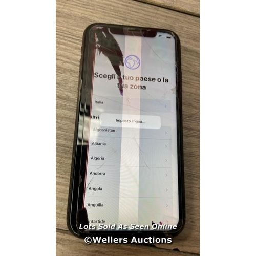 9286 - APPLE IPHONE XR / A2105 / 64GB / I-CLOUD LOCKED / SERIAL NO. FFXZKDD5KXK1 / SEE IMAGES / DAMAGED REA... 