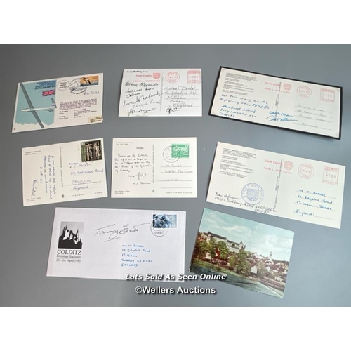 15 - Eight mixed commemorative postcards relating to Colditz Oflag IVc, written and signed by Peter Hofma... 