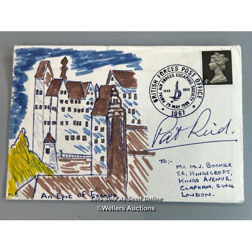 16 - Two mixed commemorative postcards and one sealed letter bearing the signatures and written by Major ... 