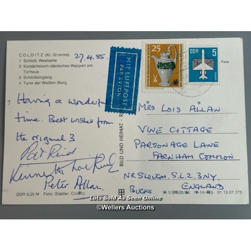 16 - Two mixed commemorative postcards and one sealed letter bearing the signatures and written by Major ... 