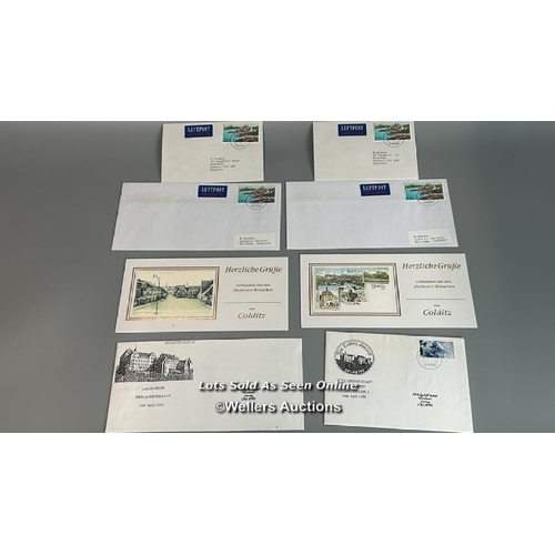 19 - Twelve mixed commemorative first day covers and postcards of Colditz Oflag IVc, some celebrating the... 