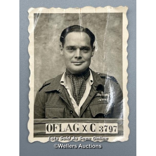 22 - Group Captain Sir Douglas Bader's 'original' Oflag X-C registration photograph (with paper clip rust... 