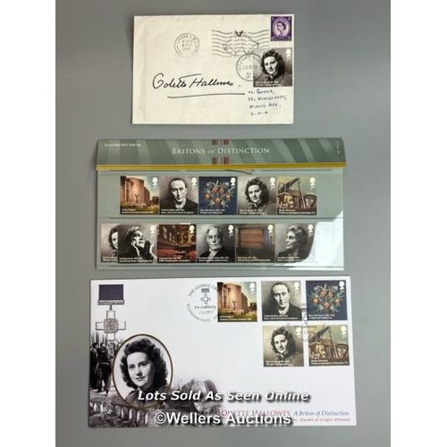 32 - Signed and sealed envelope by Odette Hallowes (Odette Sansom during WW2) to Michael Booker and two c... 