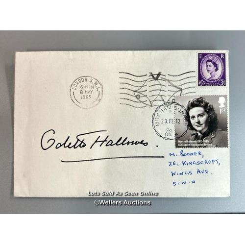 32 - Signed and sealed envelope by Odette Hallowes (Odette Sansom during WW2) to Michael Booker and two c... 