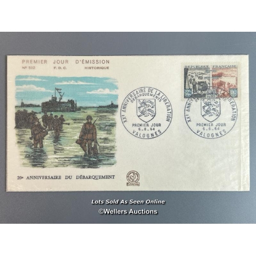 34 - Ten mixed commemorative first day covers and lettersheets relating to WW2. This lot includes French ... 