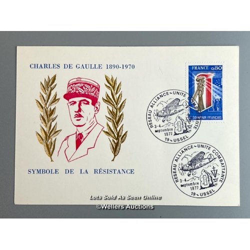 34 - Ten mixed commemorative first day covers and lettersheets relating to WW2. This lot includes French ... 