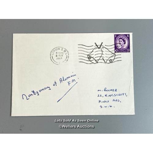 42 - A signed envelope by Field Marshal Bernard Law Montgomery, 1st Viscount Montgomery of Alamein KG, GC... 