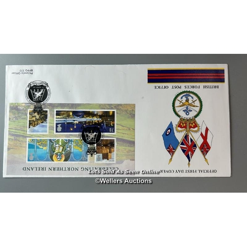 45 - Three mixed commemorative unsigned first day covers and lettersheets of 