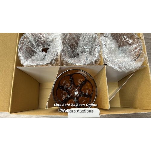 111 - MARIO LUCA GIUSTI WINE GLASS DOLCE VITA SMALL AMBER / SET OF 5 / APPEARS TO BE NEW WITH OPEN BOX / R... 