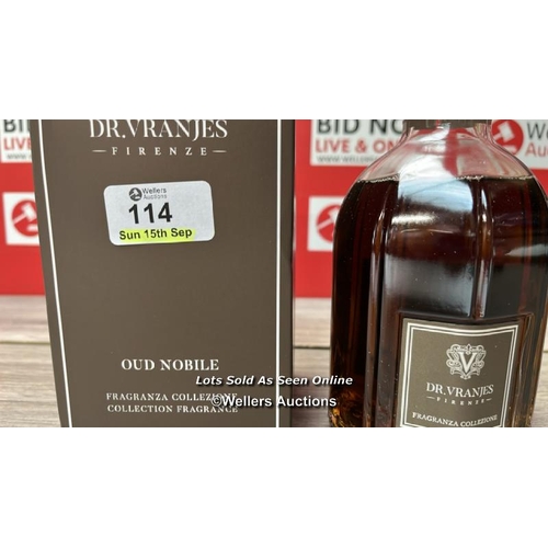 114 - DR. VRANJES FIRENZE OUD NOBILE 500ML DIFFUSER / APPEARS TO BE NEW / RRP: �104 / G11