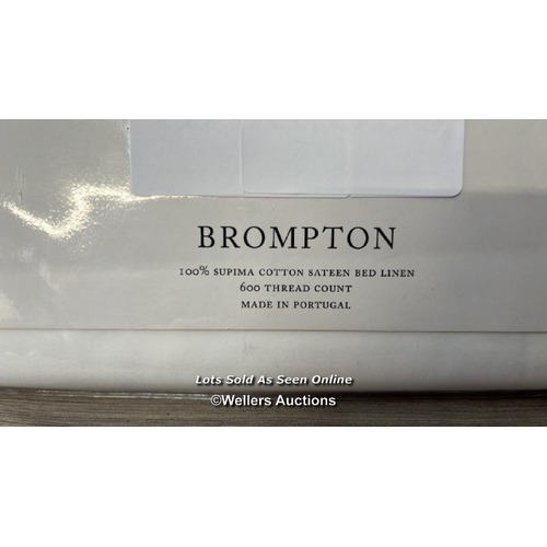 129 - BROMPTON WHITE SQUARE PILLOW CASE (PAIR) 65X65 / RRP: �125 / G12