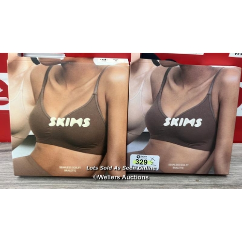 329 - X2 NEW SKIMS SEAMLESS SCULPTBRALETTE/ XS & M / ONYX / G4