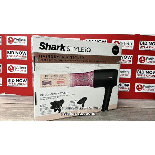 93 - SHARK STYLE IQ HAIRDRYER & STYLER / APPEARS TO BE NEW (MINOR BOX DAMAGE) / RRP: �90 / G10