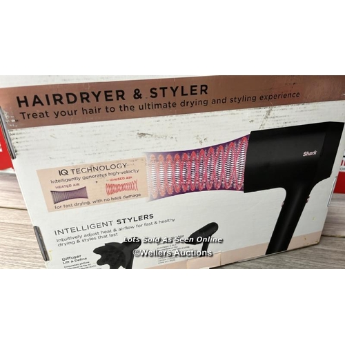 93 - SHARK STYLE IQ HAIRDRYER & STYLER / APPEARS TO BE NEW (MINOR BOX DAMAGE) / RRP: �90 / G10