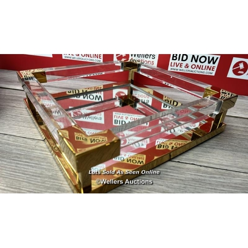 94 - JONATHAN ADLER JACQUES DRINKS TRAY BRASS / APPEARS TO BE NEW WITH OPEN BOX / RRP: �205 / G10