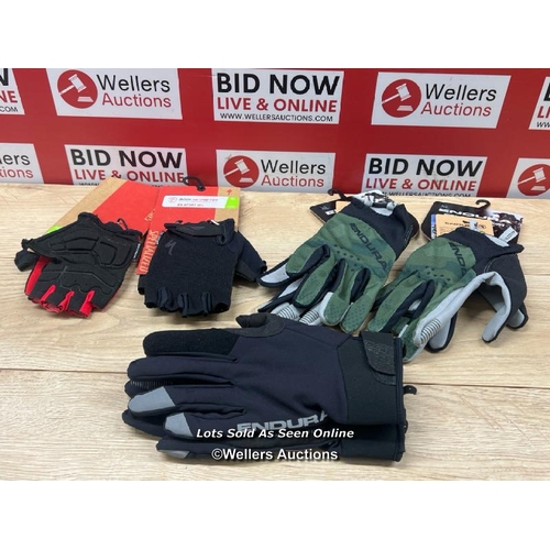 12 - X5 NEW ASSORTED CYCLING GLOVES INCL. SPECIALIZED & ENDURA / T11-T20