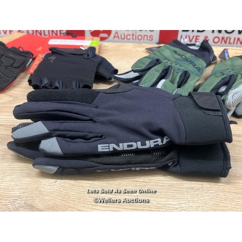 12 - X5 NEW ASSORTED CYCLING GLOVES INCL. SPECIALIZED & ENDURA / T11-T20