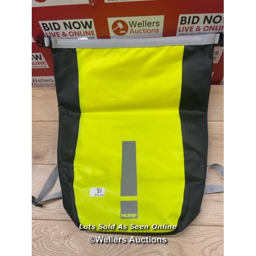 21 - HUMP REFLECTIVE WATERPROOF 30L SINGLE PANNIER / NEW BUT STAINED / T11-T20