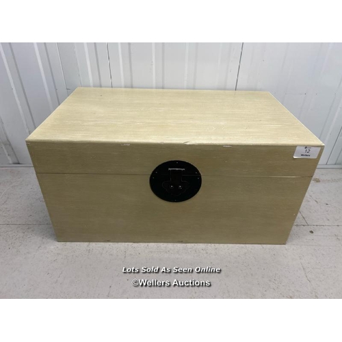 12 - Wooden storage trunk, 38cm h x 77cm w x 46cm d / titan storage solutions, orchard business park, for... 