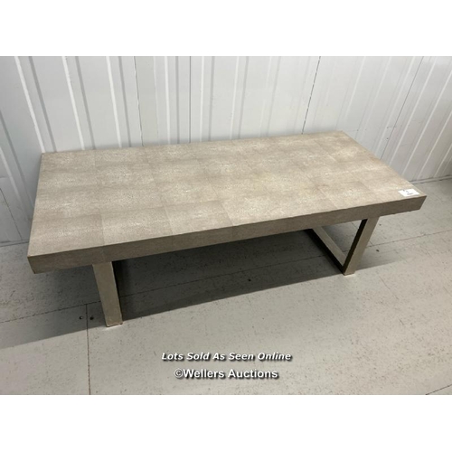 3 - Faux skin coffee table on metal legs, 39cm h x 120cm w x 51cm d / titan storage solutions, orchard b... 