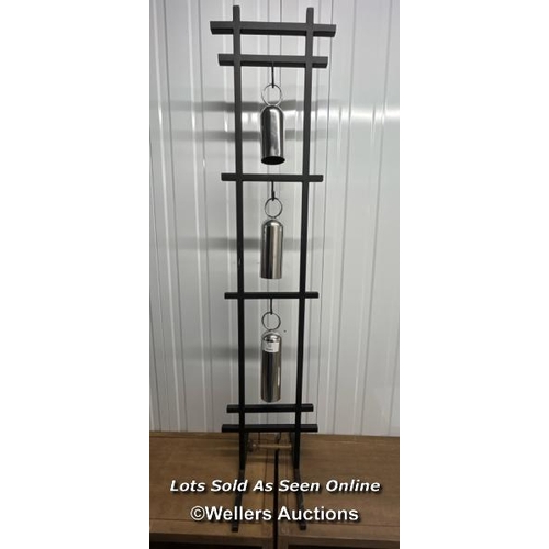 35 - Decorative chime in metal frame, 150cm h / container no: s207 / titan storage solutions, orchard bus... 