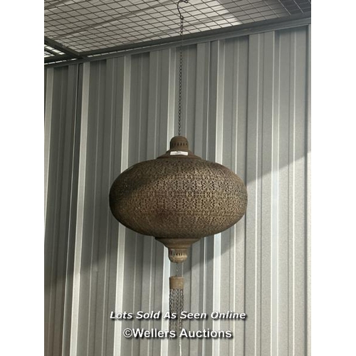 36 - Moroccan style hanging lantern shade, 60cm long / container no: s207 / titan storage solutions, orch... 