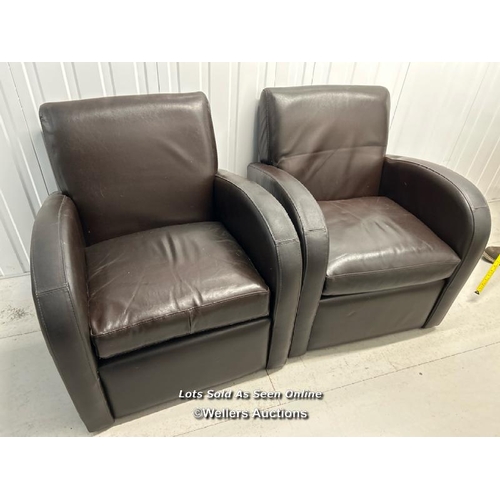 5 - Pair of faux leather cinema armchairs, 83cm h x 74cm w x 74cm d / titan storage solutions, orchard b... 