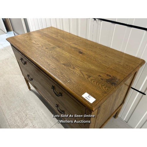 81 - Modern oak chest of two drawers, 81cm h x 120cm w x 58cm d / container no: s210 / titan storage solu... 