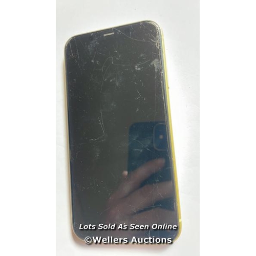 9027 - APPLE IPHONE 11 / A2221 / YELLOW / 64GB / SERIAL. NO. F4GZ9886N738 / I-CLOUD LOCKED