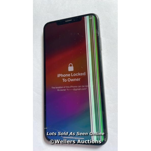 9040 - APPLE IPHONE XS MAX / A2101 / SPACE GREY / 64GB / SERIAL. NO. FFMXPG0NKPH1 / I-CLOUD LOCKED / DAMAGE... 