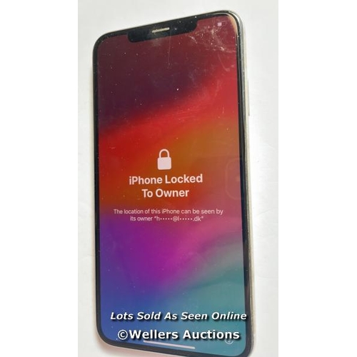 9042 - APPLE IPHONE XS MAX / A2101 / SILVER / 512GB / SERIAL. NO. F2LXK04KKPH8 / I-CLOUD LOCKED