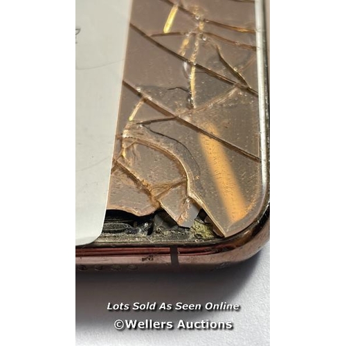 9044 - APPLE IPHONE XS MAX / A2101 / GOLD / 64GB / SERIAL. NO. F2LY90A1KPHF / I-CLOUD LOCKED / SMASHED REAR