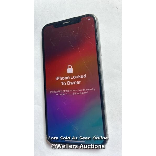 9054 - APPLE IPHONE XS / A2097 / SPACE GREY / 256GB / SERIAL. NO. GR4CK0CEKPG4 / I-CLOUD LOCKED / DAMAGED R... 