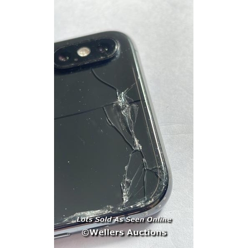 9055 - APPLE IPHONE XS / A2097 / SPACE GREY / 256GB / SERIAL. NO. G0NZR28LKPG4 / I-CLOUD LOCKED / DAMAGED R... 