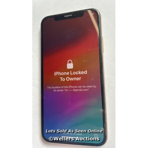 9059 - APPLE IPHONE XS / A2097 / GOLD / 64GB / SERIAL. NO. DNPX9ZVLKPG3 / I-CLOUD LOCKED