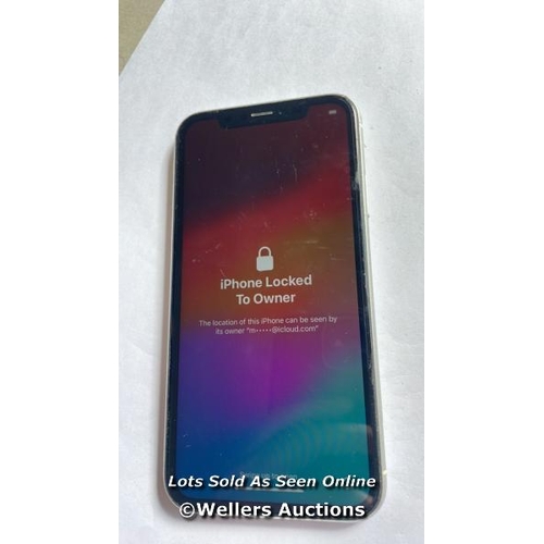 9065 - APPLE IPHONE XR / A2105 / WHITE / 64GB / SERIAL. NO. DX3ZH769KXK2 / I-CLOUD LOCKED