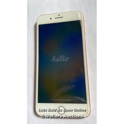 9101 - APPLE IPHONE 8+ / A1897 / GOLD / 256GB / SERIAL. NO. FD5VN2J9JCLT / I-CLOUD UNLOCKED / REAR DAMAGE