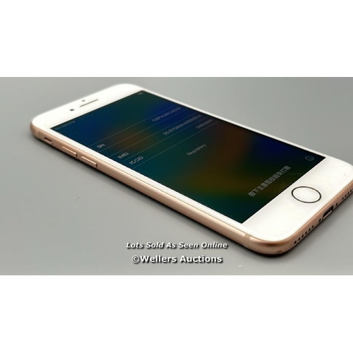 9108 - APPLE IPHONE 8 / A1905 / GOLD / 64GB / SERIAL. NO. C8PVLEHJJC69 / I-CLOUD LOCKED