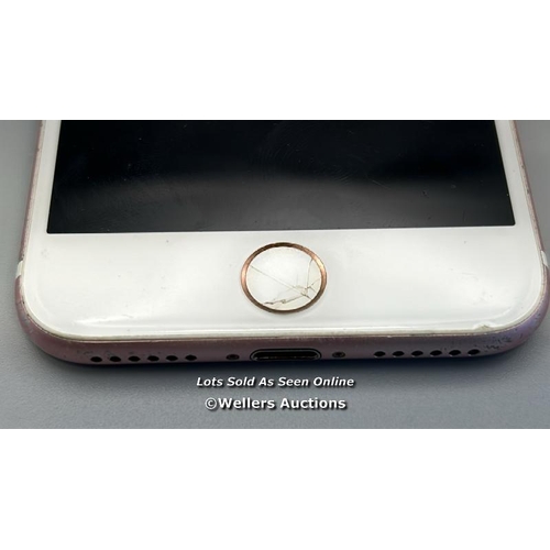 9113 - APPLE IPHONE 7 / A1778 / ROSE GOLD / 128GB  / SERIAL. NO.F17SHHYPHG7N / I-CLOUD LOCKED / NO POWER AN... 