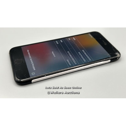 9121 - APPLE IPHONE 7 / A1778 / BLACK / 128GB  / SERIAL. NO.FK1SYKXAHG82 / I-CLOUD LOCKED / SCREEN DAMAGE