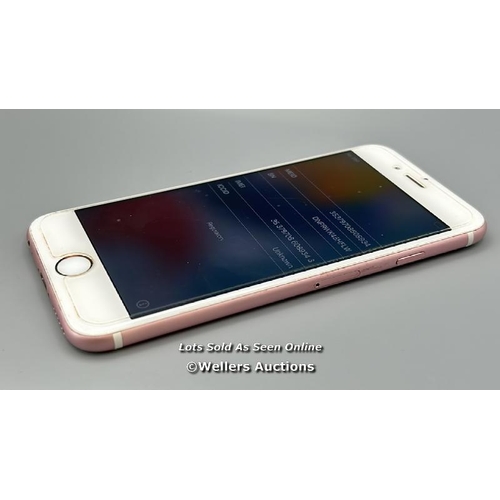 9137 - APPLE IPHONE 6S / A1688  / ROSE GOLD  / 32GB  / SERIAL. NO.DNPRWK45HFLW  / I-CLOUD LOCKED