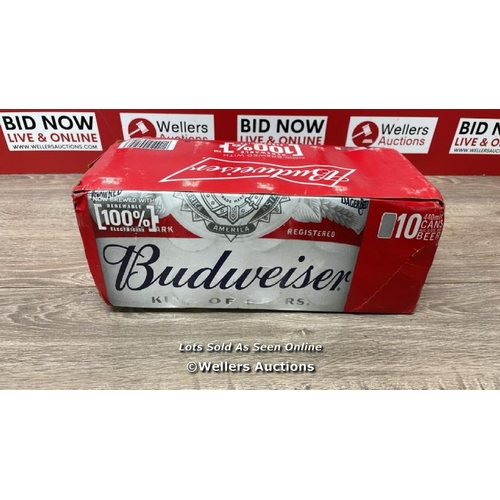 77 - BUDWEISER FRIDGE PACK - 10 CANS / 440ML / NEW / E7