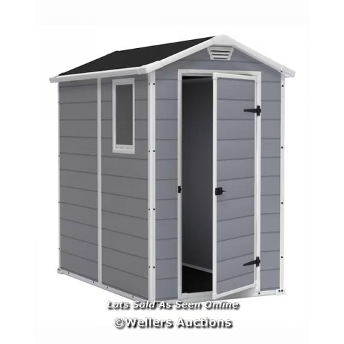 23 - KETER MANOR 4X6 PLASTIC SHED / APPEARS NEW OPEN BOX