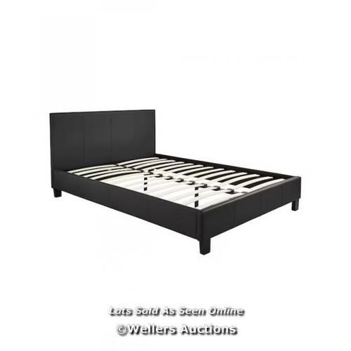 5 - HAYDEN FAUX LEATHER BED FRAME / 2X BOXES / APPEARS NEW OPEN BOX