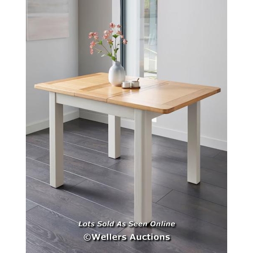 7 - LOGAN TWO-TONE SMALL EXTENDING DINING TABLE / 2X BOXES / APPEARS NEW OPEN BOX