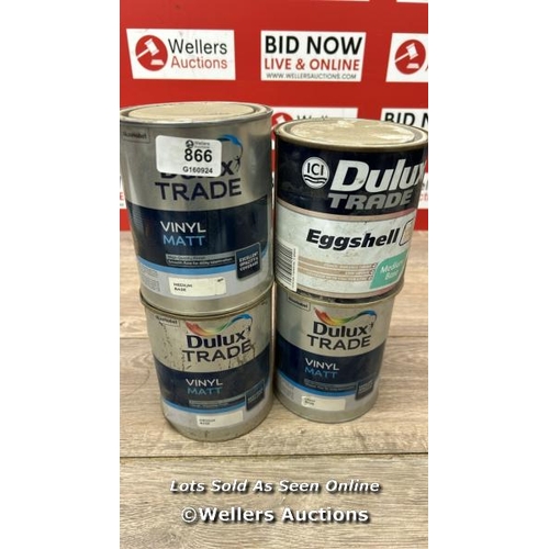 4X MIXED DULUX TRADE PAINT 1LT / WHITE