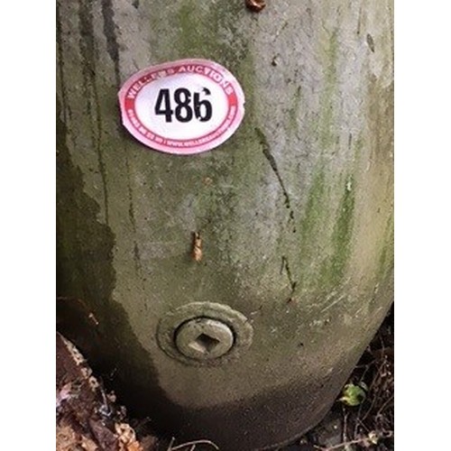 486 - A large galvanised barrel/planter, 88cm (h) / Please bring equipment and labour to assist with remov... 