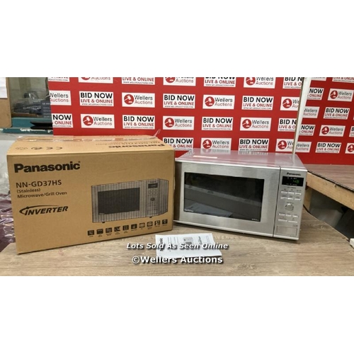 1081 - PANASONIC GRILL MICROWAVE (NN-GD37HSBPQ) / POWERS UP / SIGNS OF USE / E55