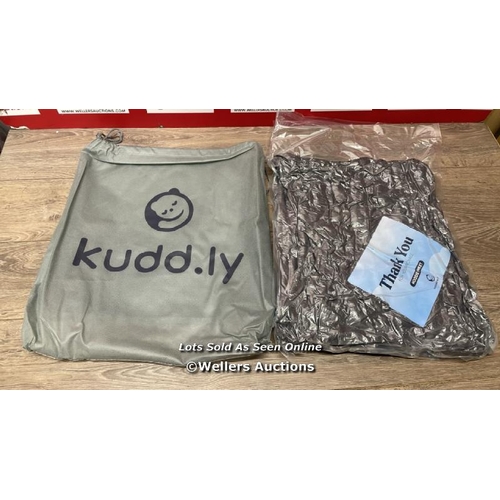 1083 - KUDD.LY HOODED TEDDY FLEECE SHERPA BLANKET - DARK GREY / NEW / F33